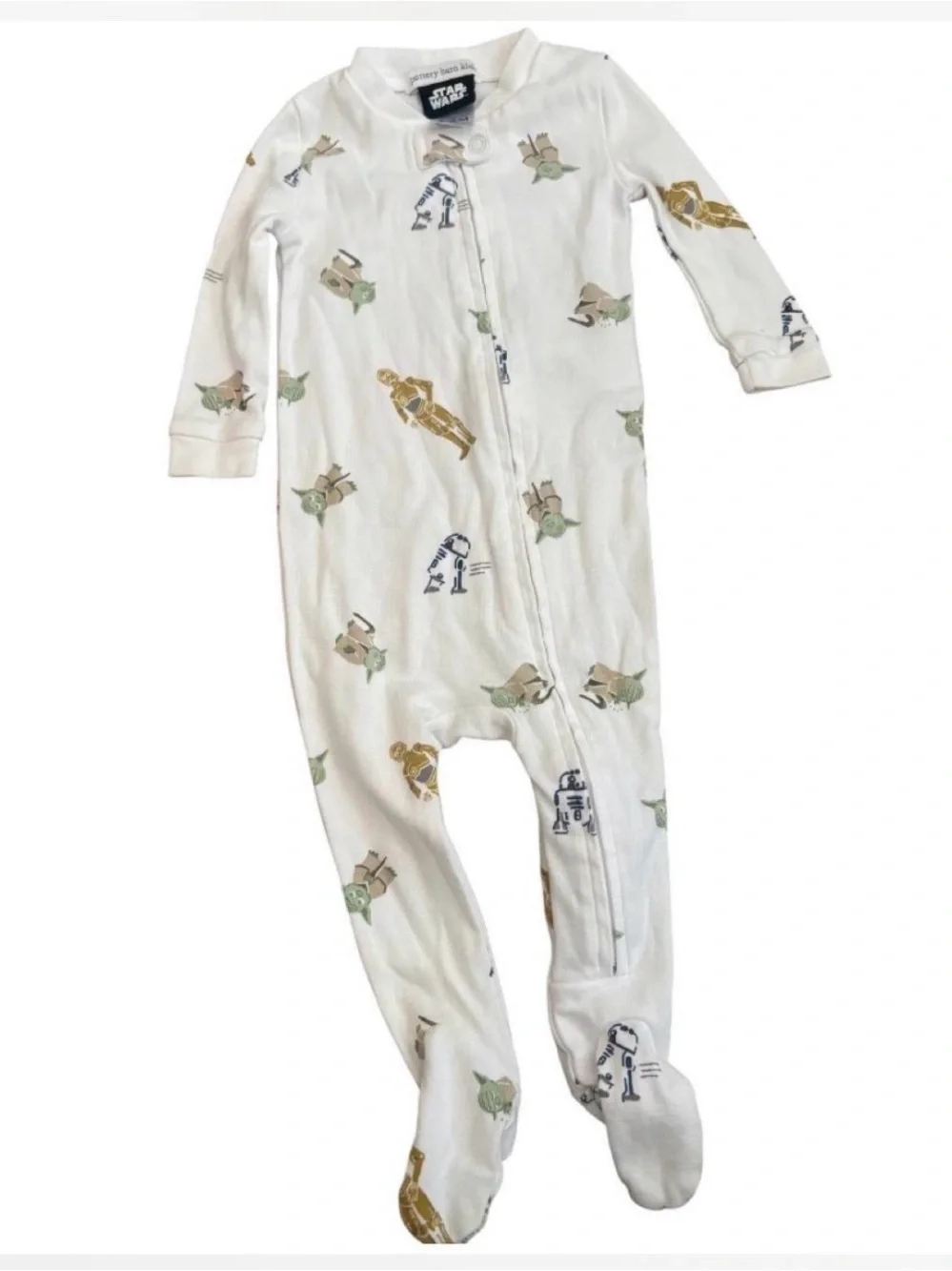 Baby Cream Star Wars Character Footed One-Piece